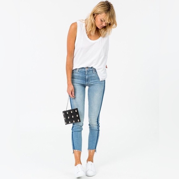 MOTHER Denim - Mother Denim The Stunner Zip Ankle Step Fray in Light Kitty Racer